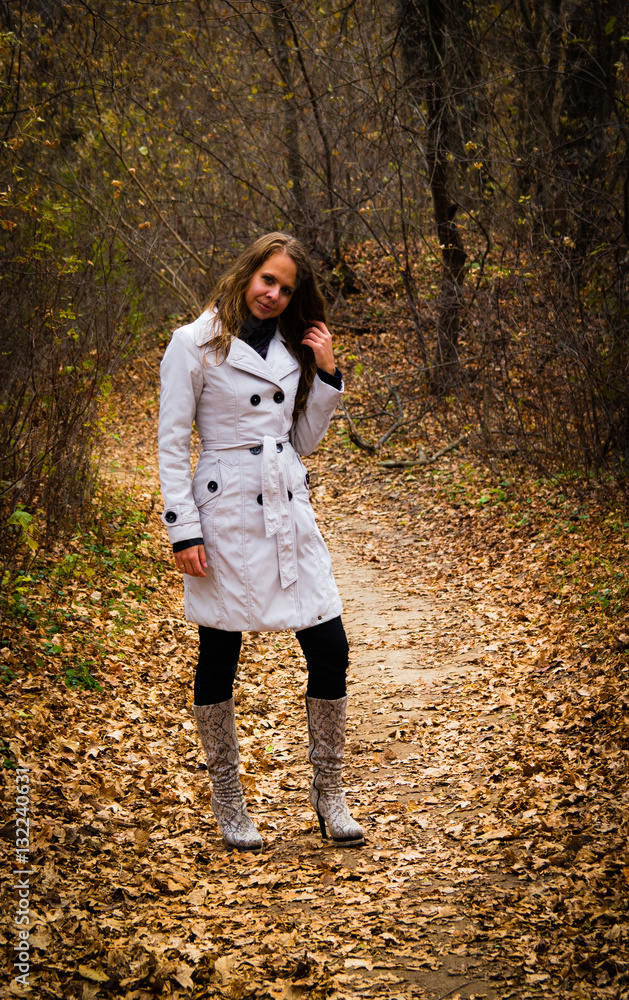 Portrait of a beautiful girl in the autumn forest Portrait of a beautiful girl in the autumn forest