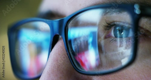 Wallpaper Mural macro eyes web surfer and the office worker, insurance broker, workaholic, while working in the office evenings, control and security in the accesses, security, concept of internet web application. Torontodigital.ca