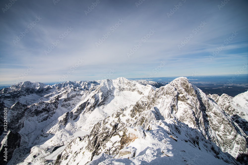 Gerlachovský štít. Winter in High Tatras Mountains. High Tatry. Slovakia. Vysoke Tatry.