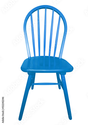 Wooden chair isolated - light blue
