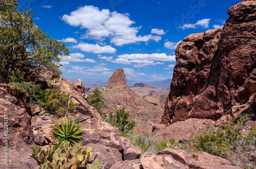 Weaver's Needle makes for a spectacular view from Fremont Saddle in the Superstition Mountain Wilderness in Arizona.
