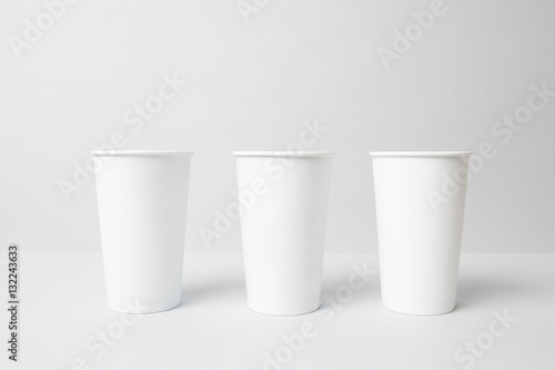 White paper cups mockup