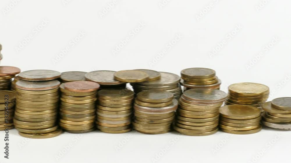 Bosnia and Herzegovina flag waving with stack of money coins Bosnia and Herzegovina flag waving with stack of money coins