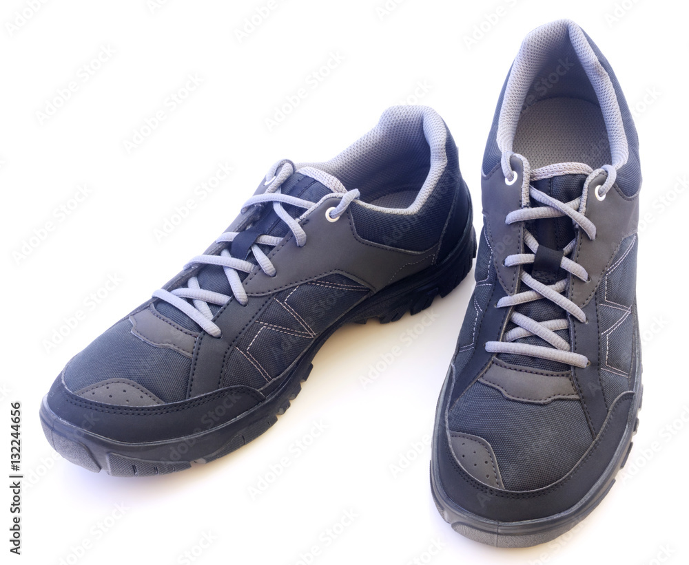 New sport shoes isolated on white background closeup New sport shoes isolated on white background closeup