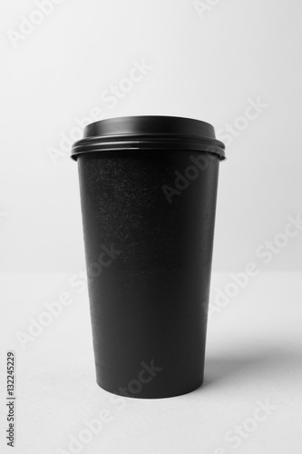 Black paper cup mockup