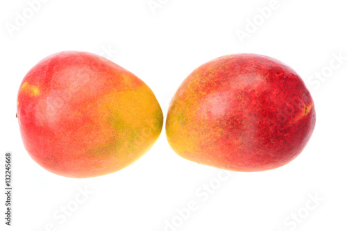 Two red and orange ripe mango
