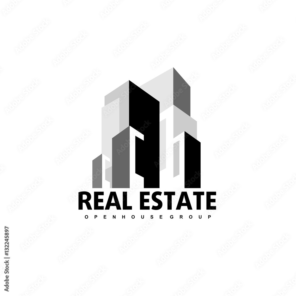 Real Estate logo design template. Corporate branding identity