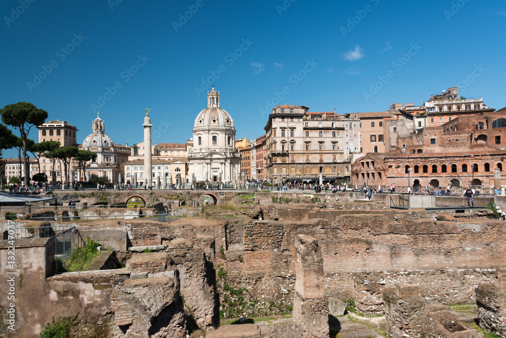 Ausgrabung des Trajansforums im Forum Romanum