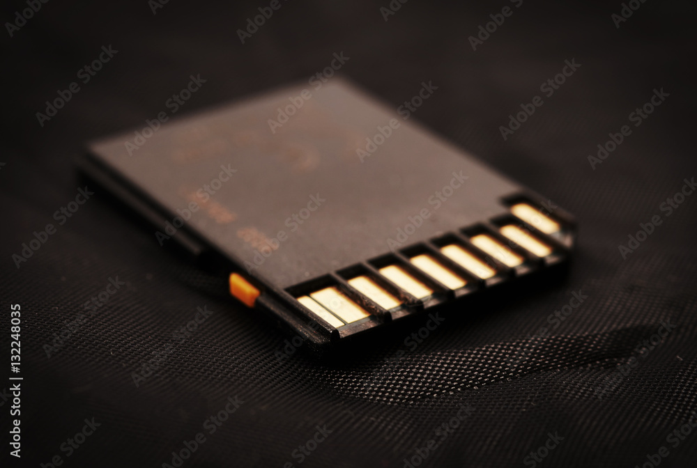 memory card on a black background