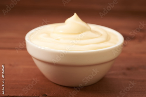 mayonnaise appetizing on wooden boards
