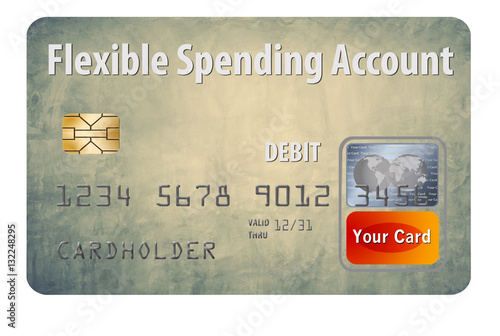 Wallpaper Mural Flexible Spending Account debit card that is a mock card is  seen here. This is a card used to pay medical costs from a medical spending account. Torontodigital.ca