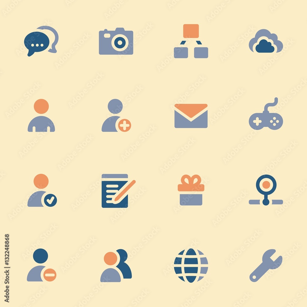 Fototapeta premium Social media mobile icons, infographics symbols.