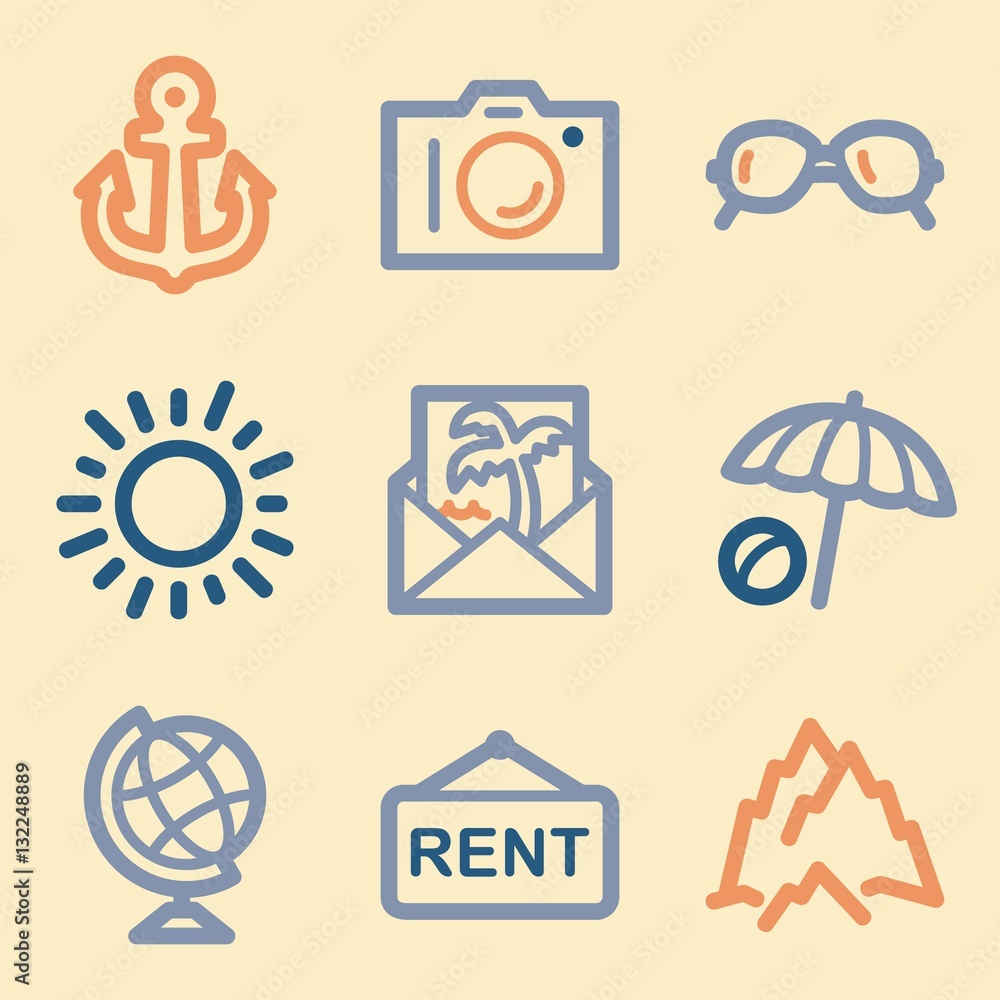 Vacation and transport vector mobile icons, tour infographics sy Vacation and transport vector mobile icons, tour infographics sy