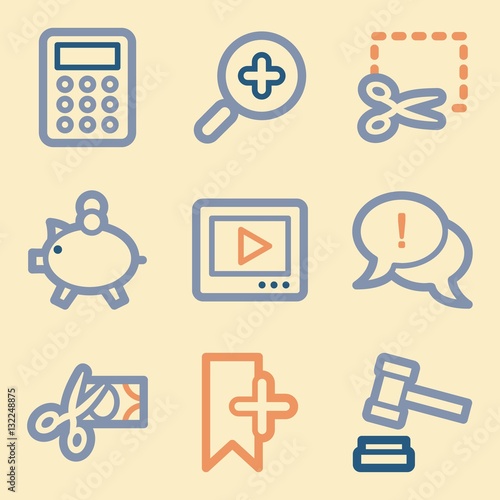 Shopping mobile icons, e-commerce infographics symbols.