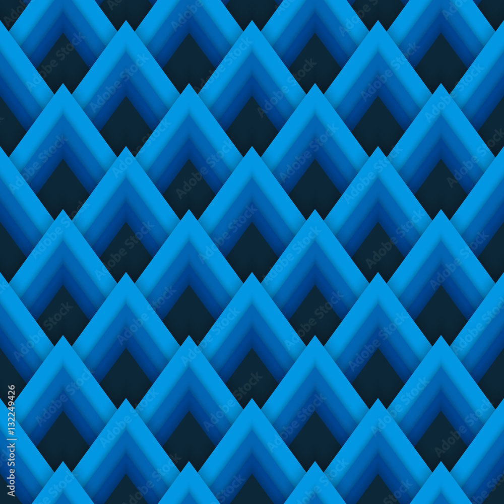 Fototapeta premium Vector pattern seamless pattern with blue rhombuses
