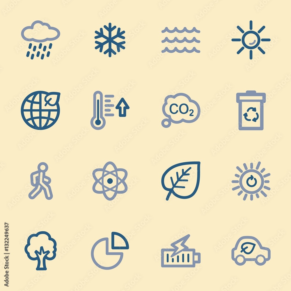 Green ecology web icons set Green ecology web icons set
