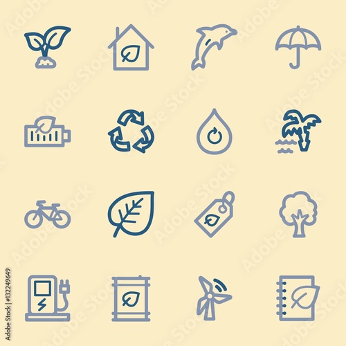 Green ecology web icons set