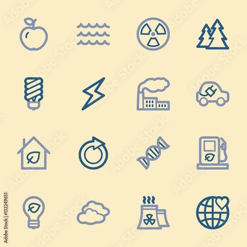 Green ecology web icons set