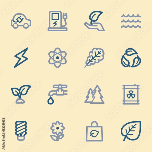 Green ecology web icons set