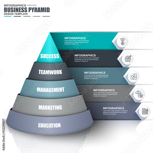 Infographic pyramid vector template