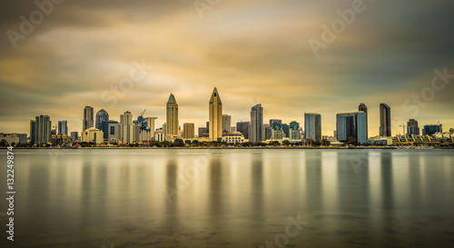 Sunset skyline of San Diego downtown, California