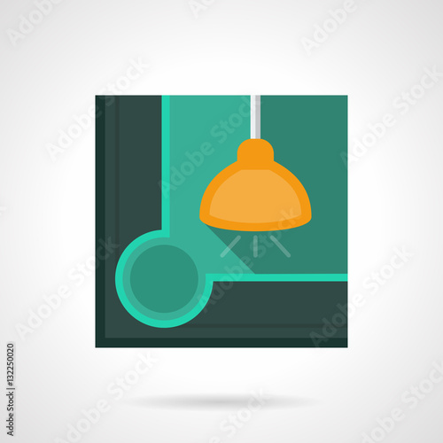 Pool room flat square vector icon