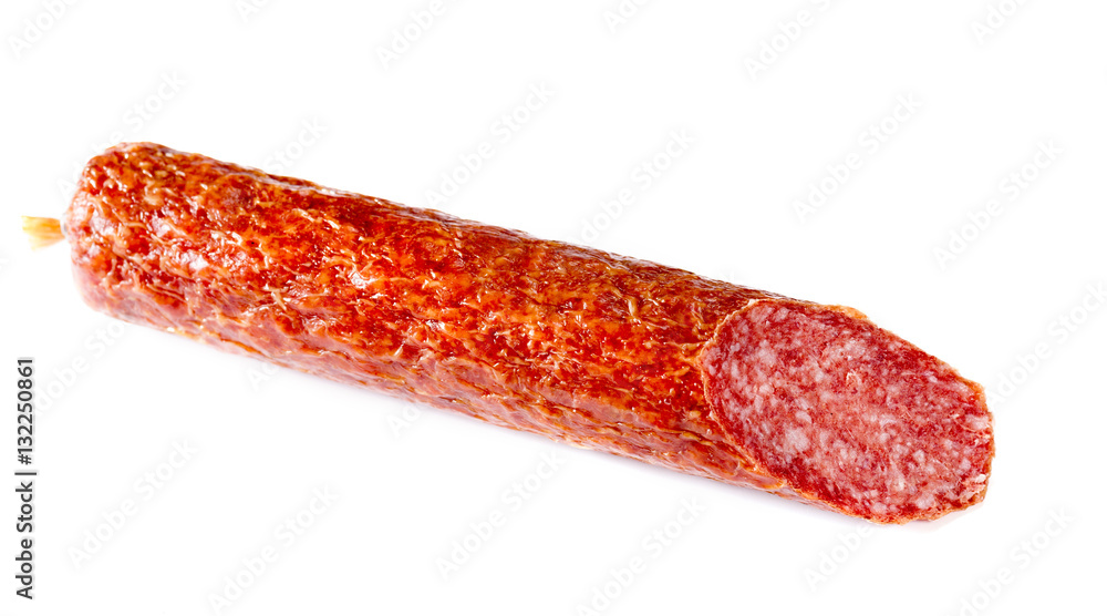 Smoked sausage isolated on a white background Smoked sausage isolated on a white background