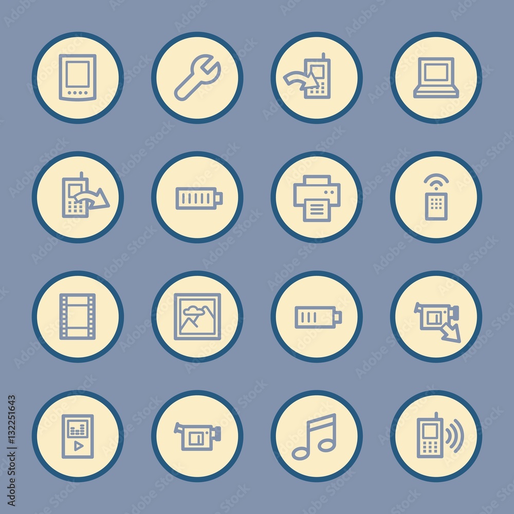 Mobile content web icons set Mobile content web icons set