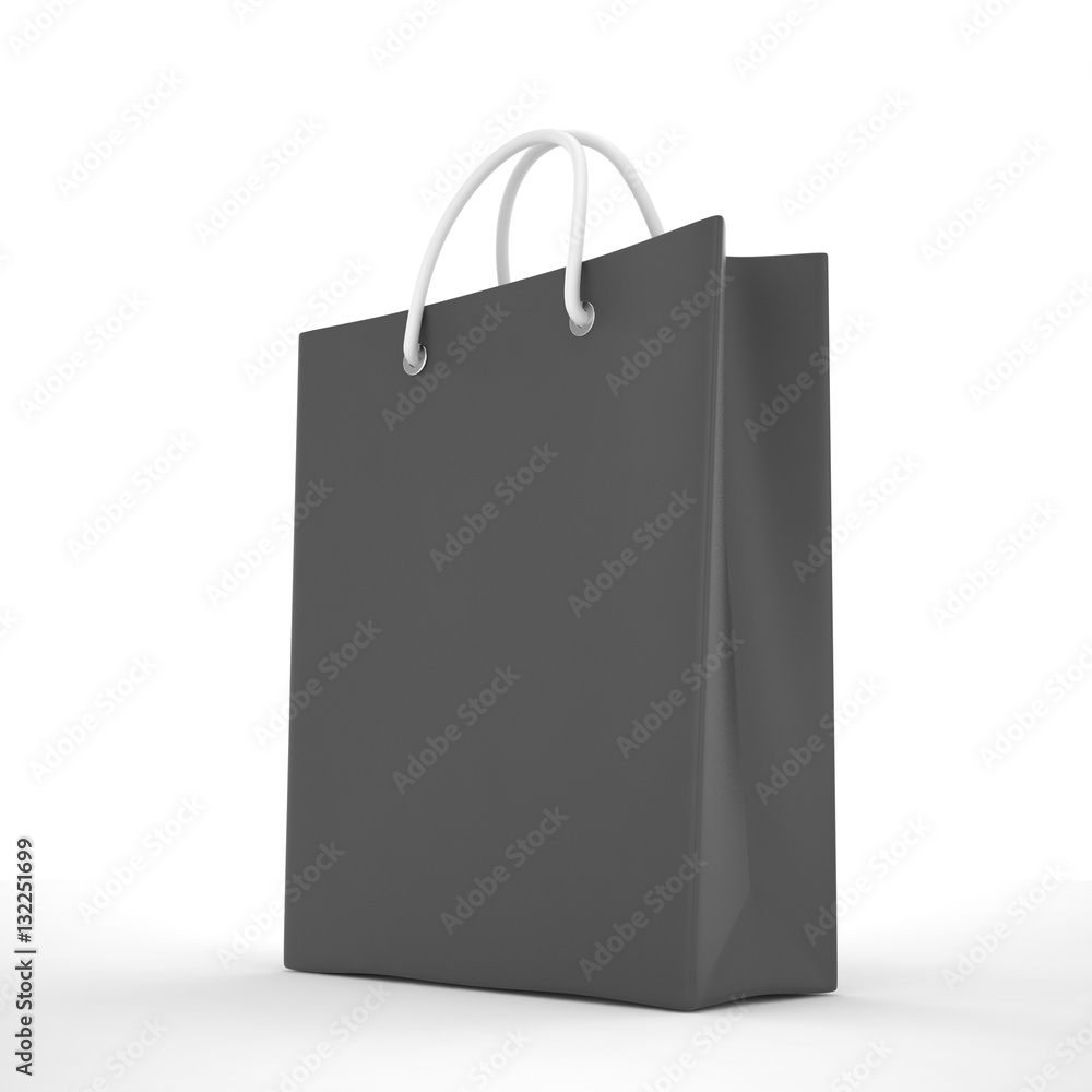 Paper Shopping Bags isolated on white background. 3d rendering. Paper Shopping Bags isolated on white background. 3d rendering.