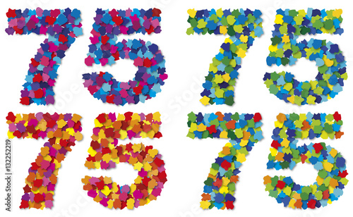Zahlen aus bunten Papierschnipseln