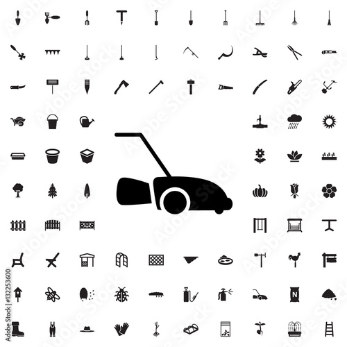 lawn mower icon illustration