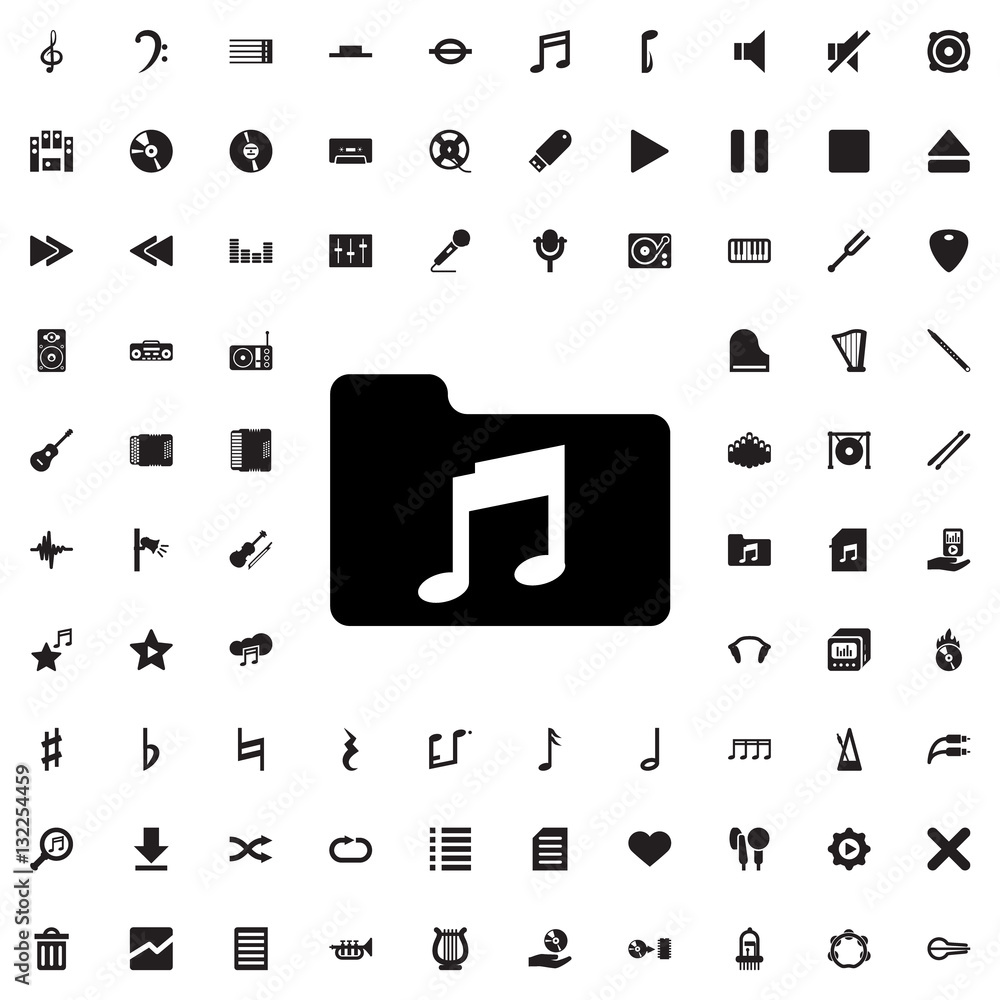 music folder icon illustration