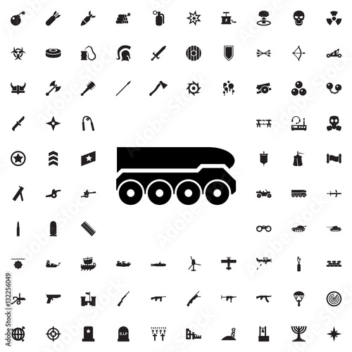 weapon truck icon illustration