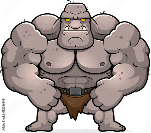 Cartoon Ogre Flexing