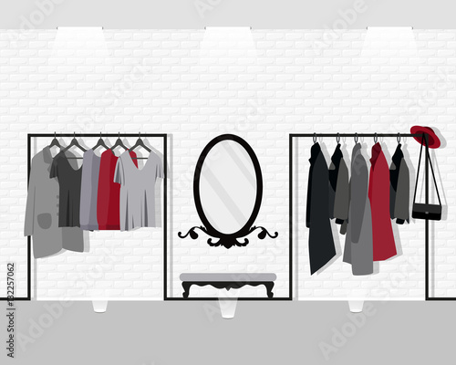 Vector illustration with showroom