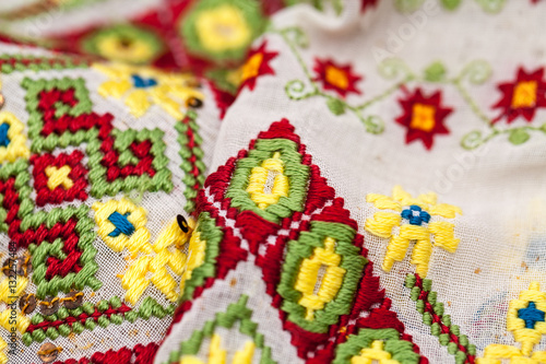 Romanian traditional blouse - textures and traditional motifs, vintage textures