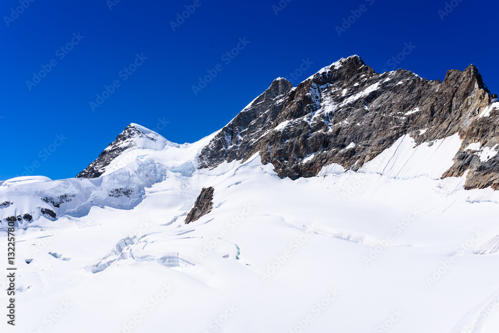 Aletsch glacier - ice landscape in Alps of Switzerland, Europe