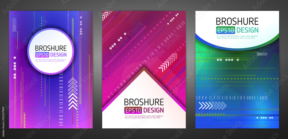 Abstract technology brochure. Futuristic book cover layout. Digital corporate business template design of flyer. Abstract geometric backgrounds of report brochure. Vector illustration eps 10