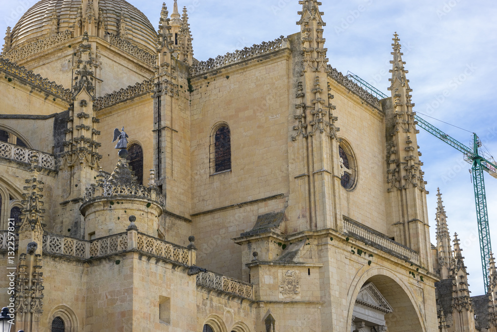 Exterior of the cathedral with pinnacles and gothic vaults, City