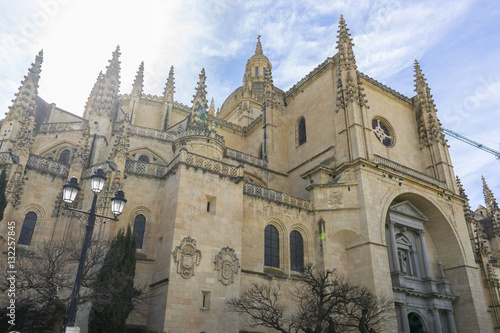 Exterior of the cathedral with pinnacles and gothic vaults, City