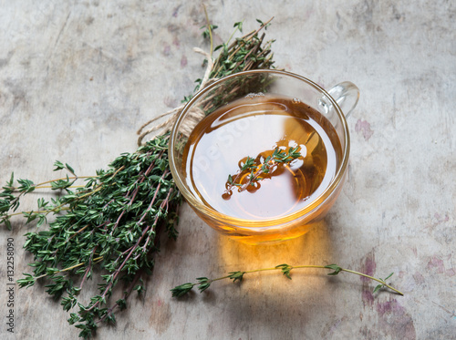 Herbal tea with thyme/toned photo