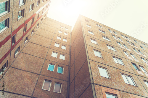 ddr apartment house with brown facade photo