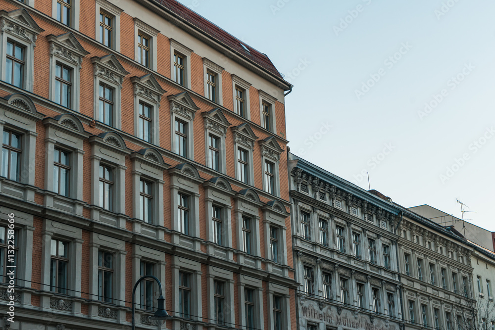 a row of beautiful apartment houses