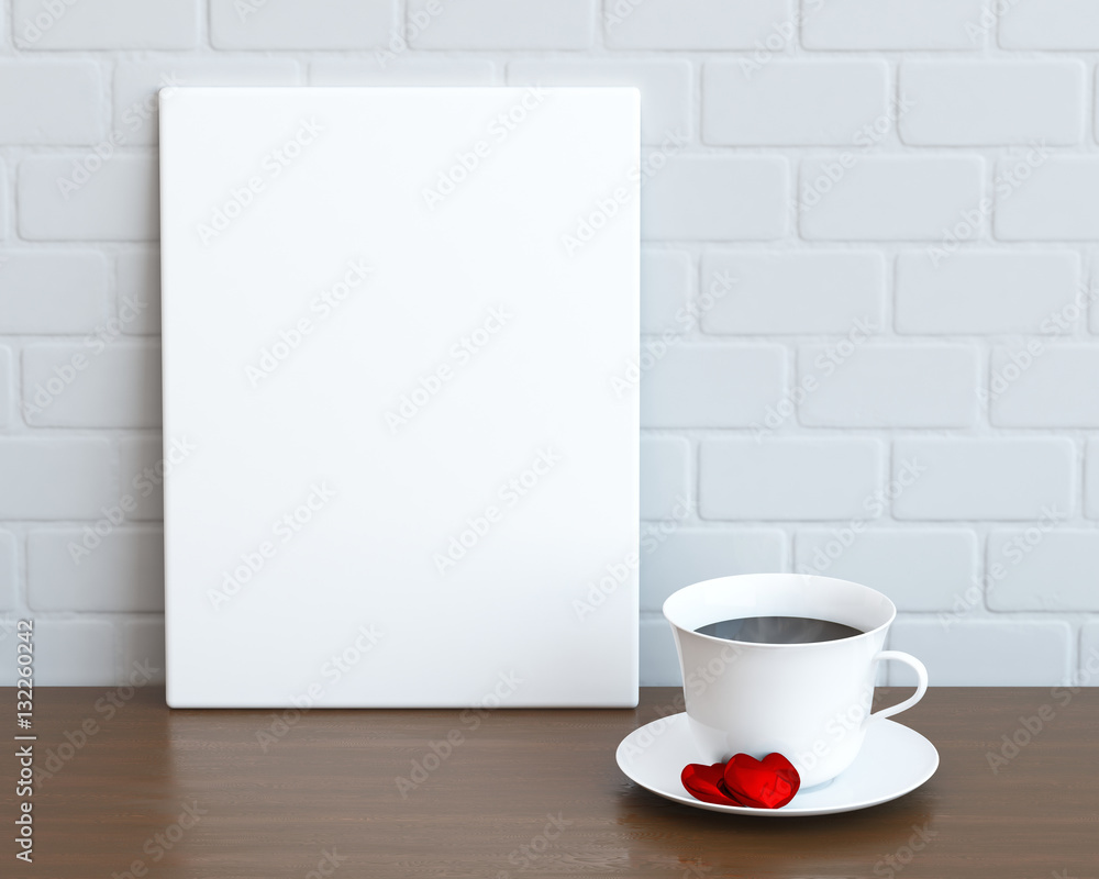 Mock up poster for Valentines day, 3D illustration Mock up poster for Valentines day, 3D illustration
