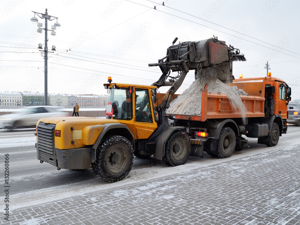 Snow removal from roads. Snow removal from roads.