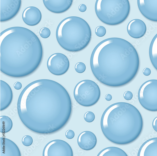 Blue round bubble seamless pattern