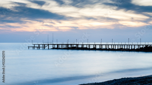 Mediterranean Dusk.  Dusk over the Mediterranean Sea viewed from the southern Turkish coastline near Turkler. © ATGImages