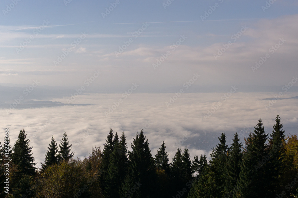 inversion of clouds on the mountains. Slovakia inversion of clouds on the mountains. Slovakia