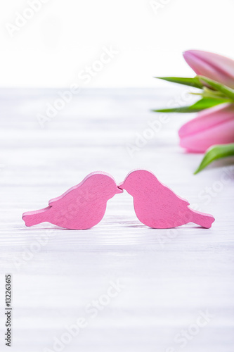 Happy Valentine's Day! Two birds kissing