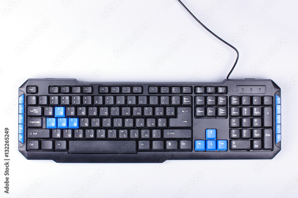 Computer keyboard isolated on the white background
